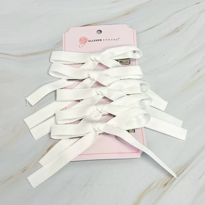 Solid Bow Hair Clip Set of 5