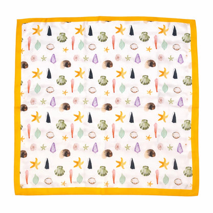 Fresh Color Shell Square Scarf – Seaside & Ocean Motif
