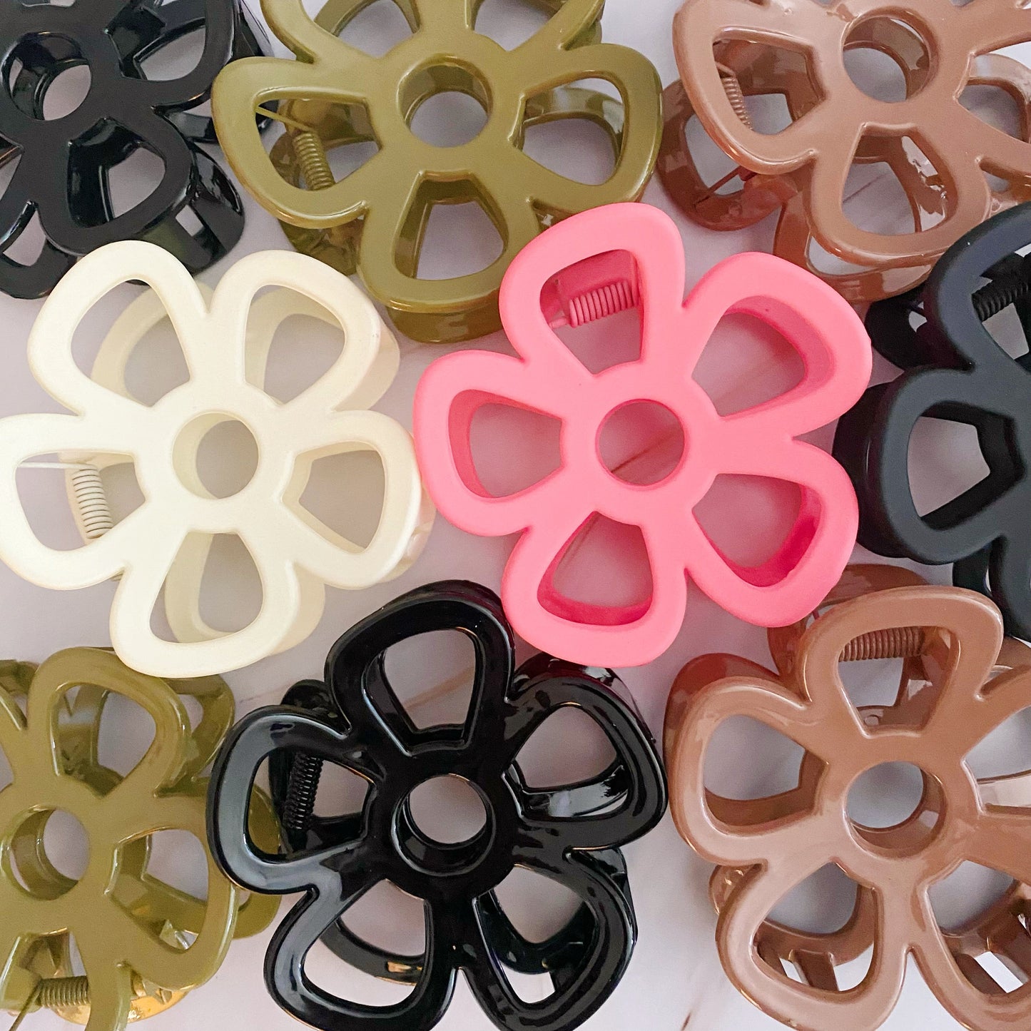 Anemone Flower Hair Claw Set of 3