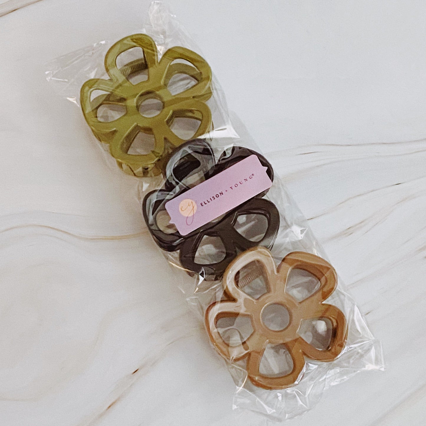 Anemone Flower Hair Claw Set of 3