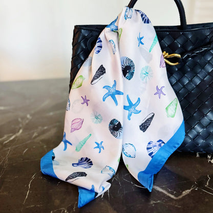 Fresh Color Shell Square Scarf – Seaside & Ocean Motif