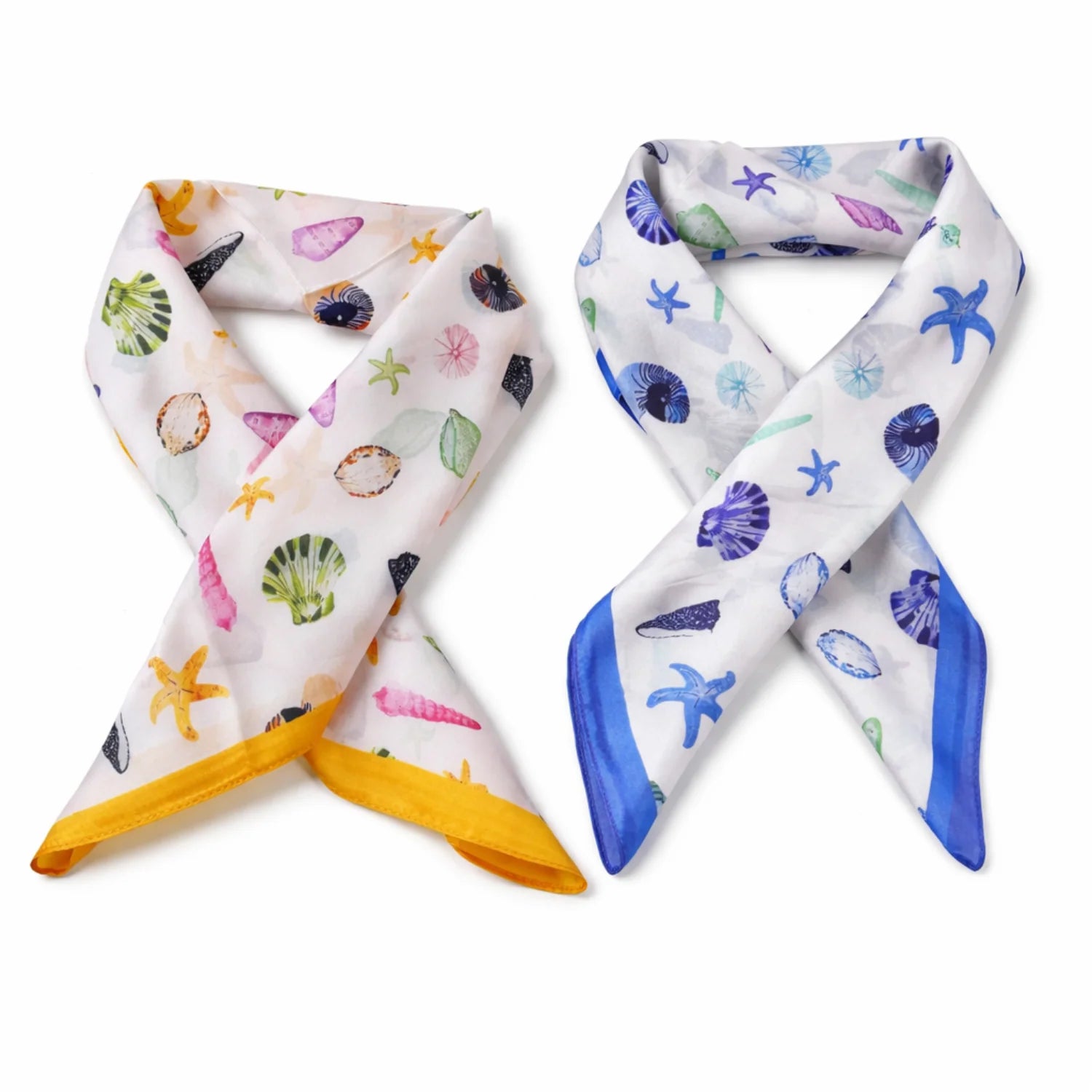Fresh Color Shell Square Scarf – Seaside & Ocean Motif