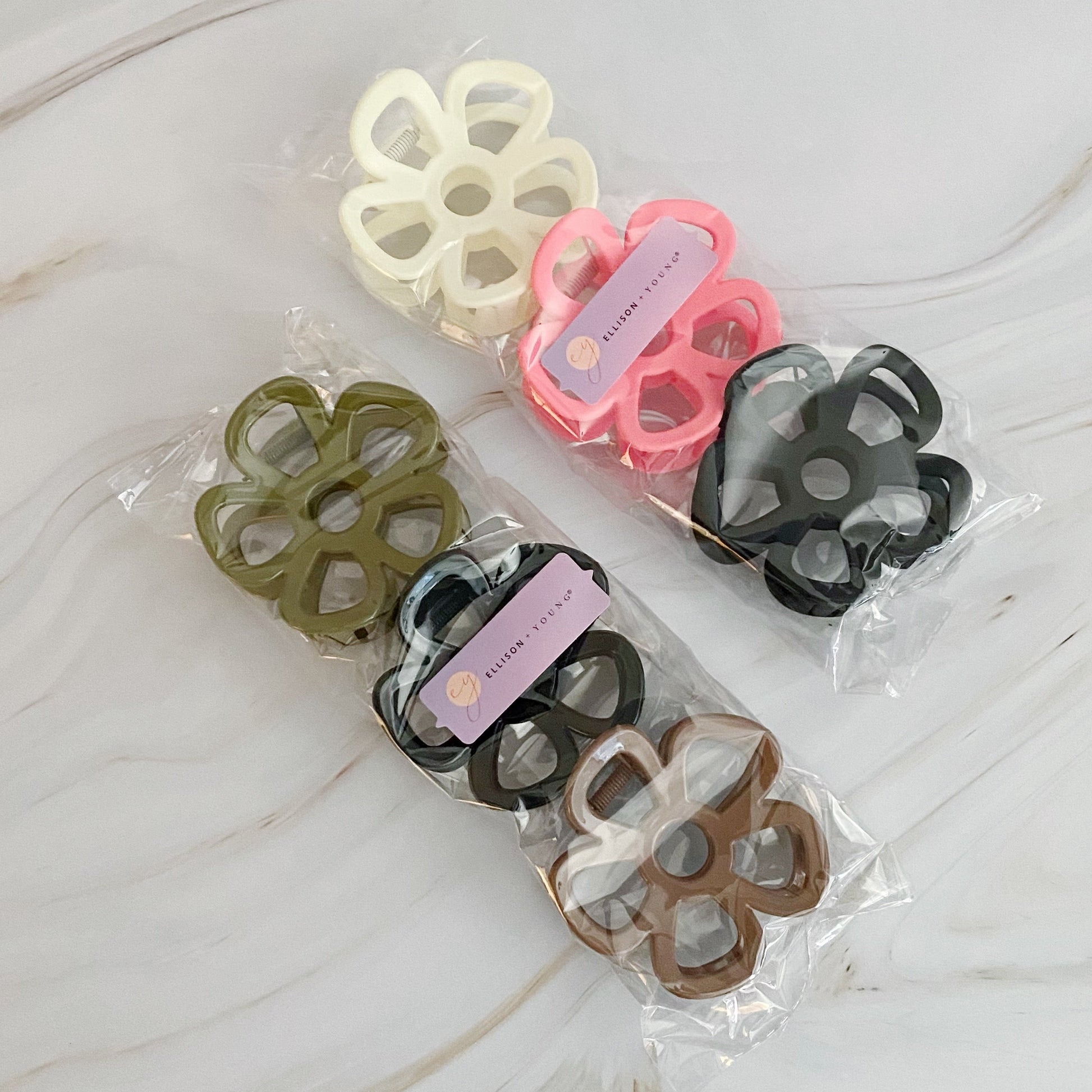 Anemone Flower Hair Claw Set of 3