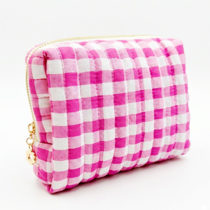 Everyday Color Gingham Cosmetic Bag – Lightweight Travel Pouch