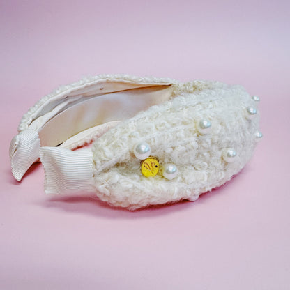 Pearl and Tweed Knotted Headband