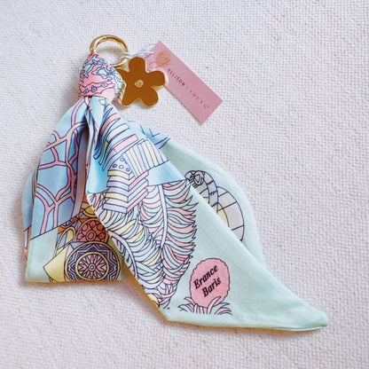 Golden Charm Luxe Print Scarf Bag Charm