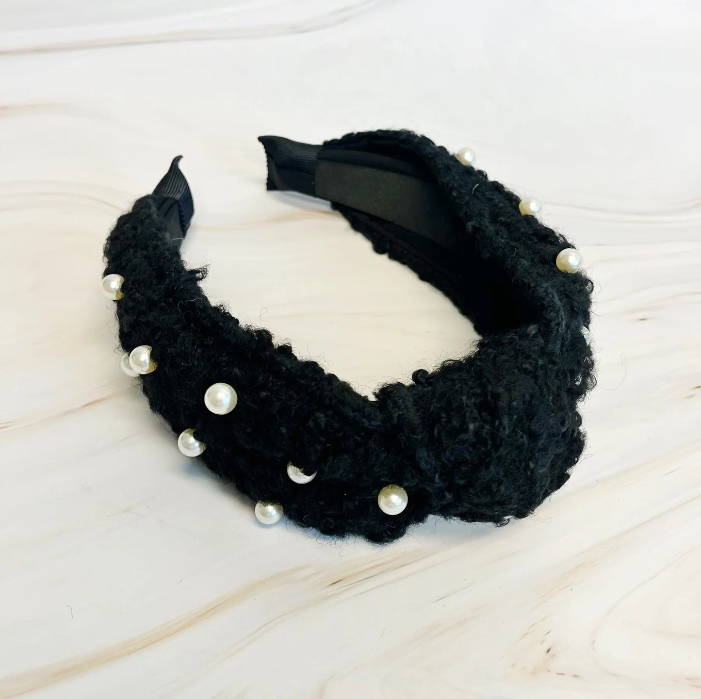 Pearl and Tweed Knotted Headband