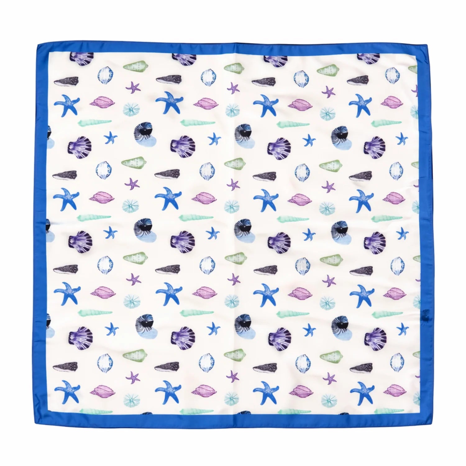 Fresh Color Shell Square Scarf – Seaside & Ocean Motif
