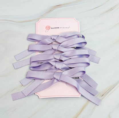 Solid Bow Hair Clip Set of 5